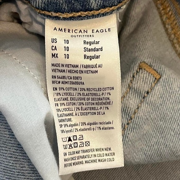 American Eagle Dreamy Drape Baggy Wide Leg Jeans 10 Regular 30W NWT - Picture 4 of 7